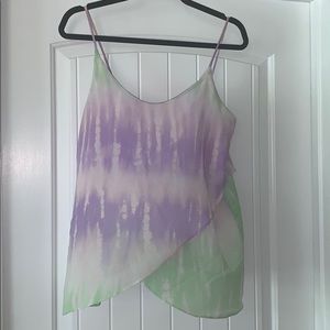 SOLD Purple & Green Tie-Dye Tank